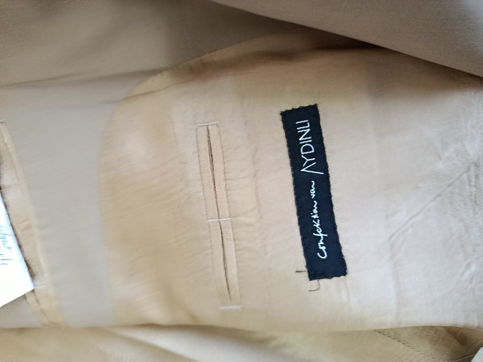 Bej Erkek Ceket Notch Yaka Düğmeli - Görsel 2