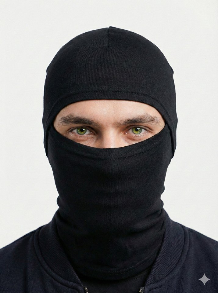 Siyah Yumuşak Pamuklu Kar Maskesi - Görsel 2