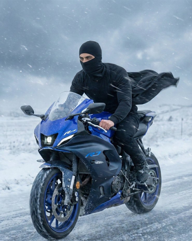 Siyah Erkek kar maskesi - Görsel 3