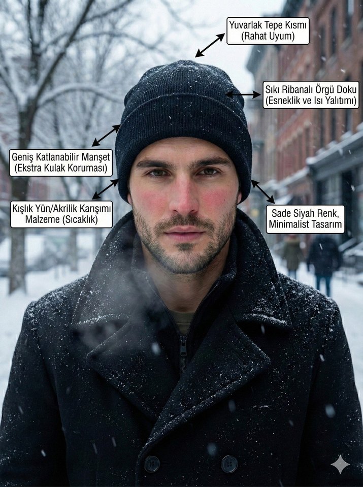 Siyah erkek Bere - Görsel 3