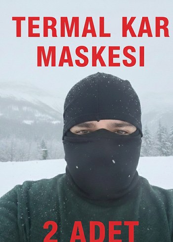 Siyah Erkek  kar maskesi balaklava kar maskesi - Görsel 2