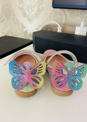 Kızlar için renkli bağcıklı bale ayakkabısı - Görsel 3
