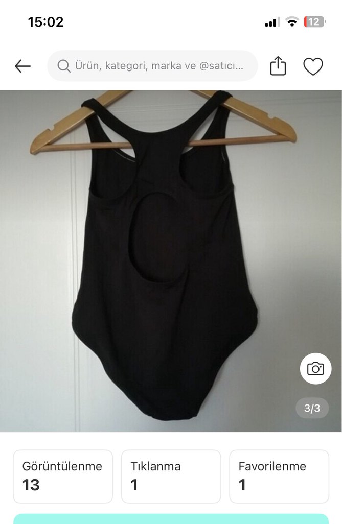 Siyah Basic Kadın Mayo - Atletik Kesim yüzücü mayo - Görsel 3