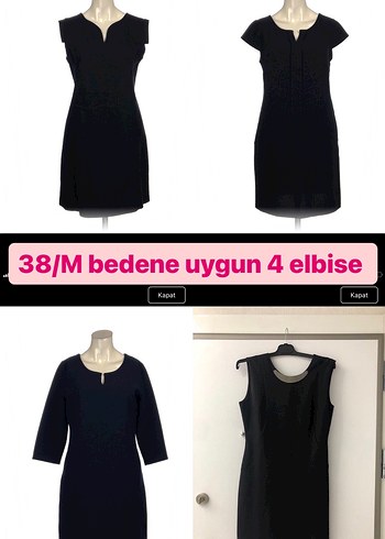 38/M bedene uygun dört adet elbise