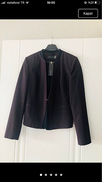 Mürdüm rengi chima blazer ceket