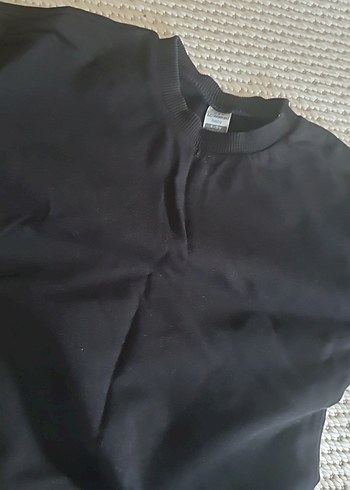 Erkek Siyah Basic Sweatshirt - Görsel 2