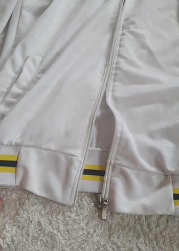 Beyaz Fermuarlı erkek Spor Ceket - Görsel 4