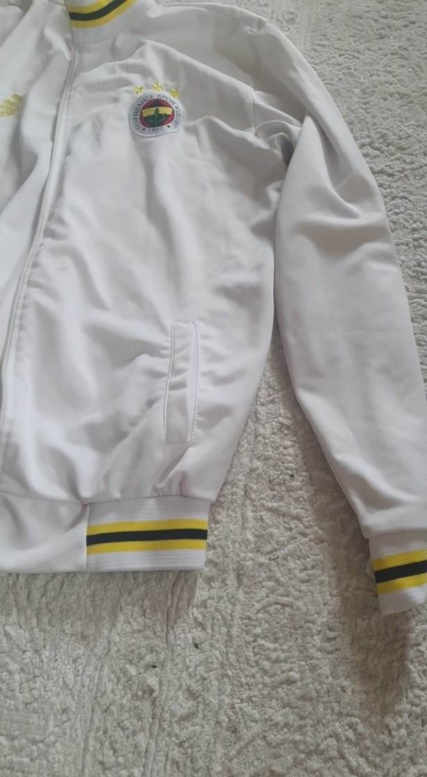 Beyaz Fermuarlı erkek Spor Ceket - Görsel 3