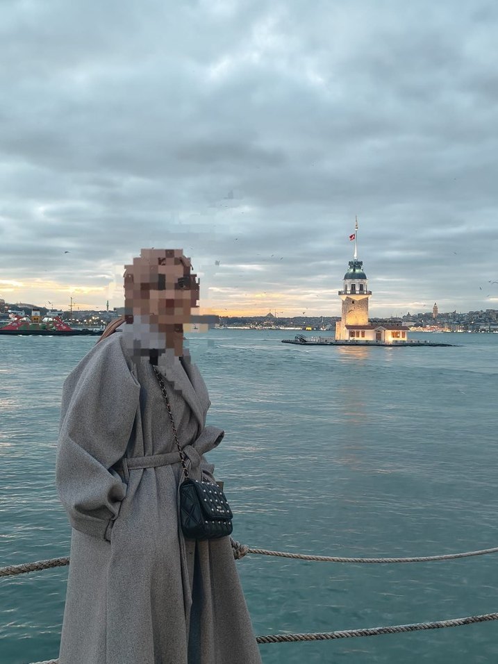 Gri Midi Kadın Kaban Notch Yaka - Görsel 2