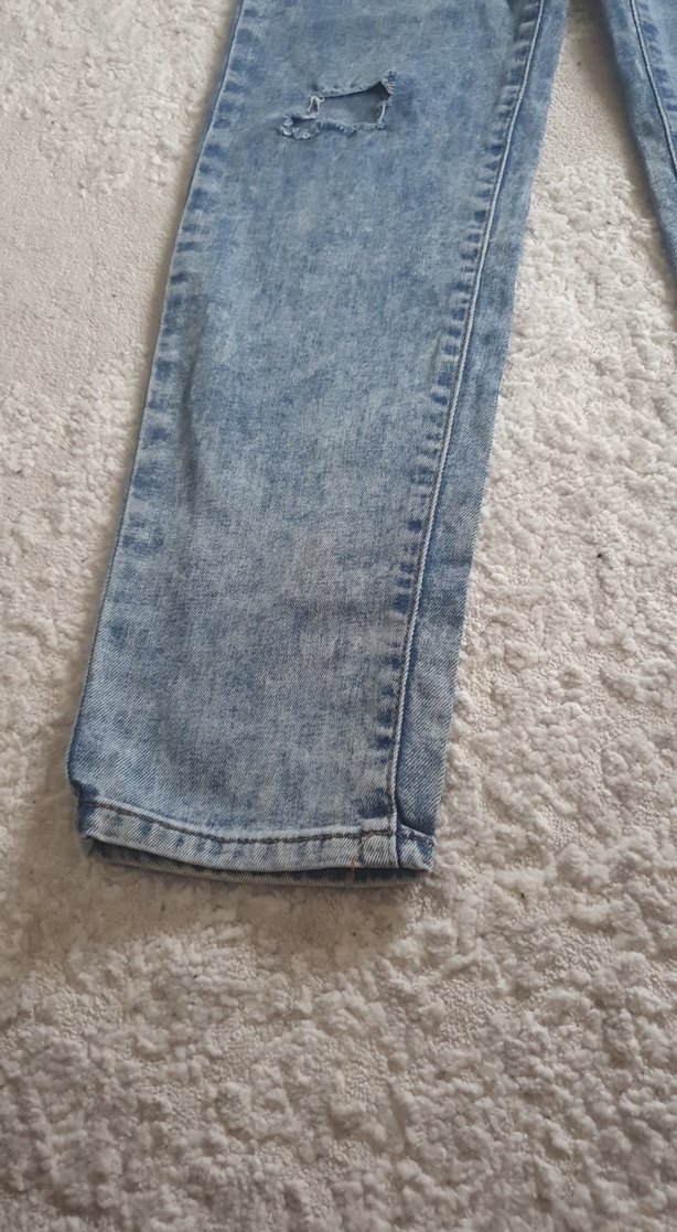 Düğmeli Gri Renk Rahat Kesim erkek Kot Pantolon - Görsel 3