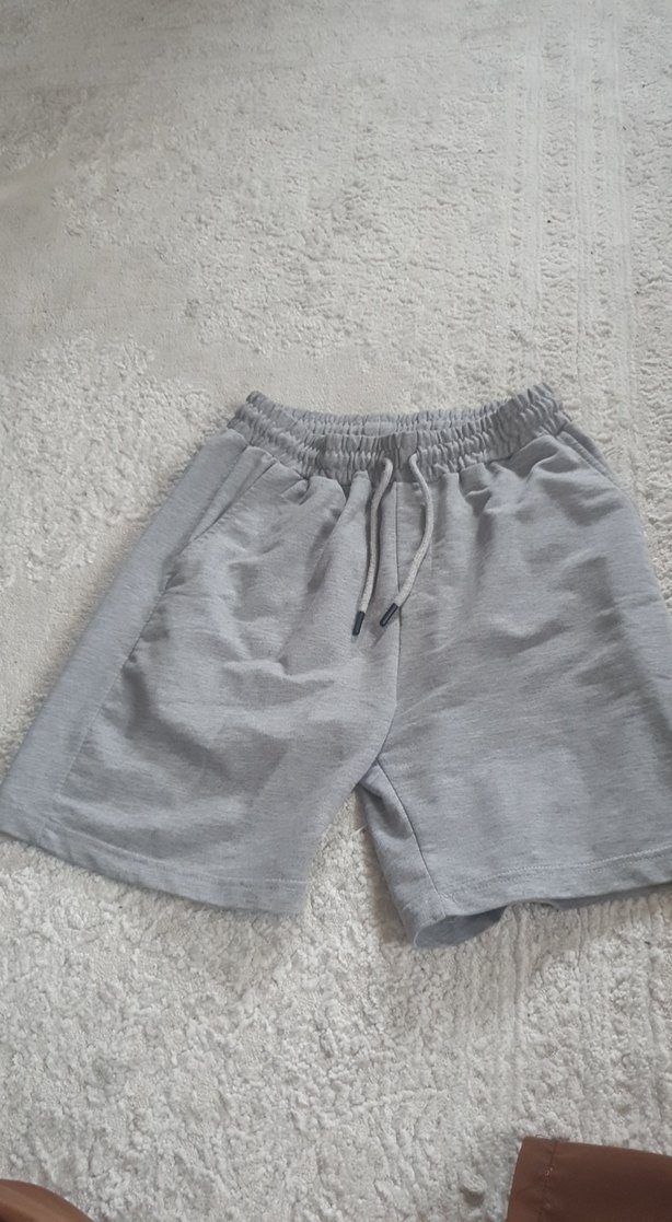 Gri Mini erkek Şort Pamuklu Rahat Kesim - Görsel 3