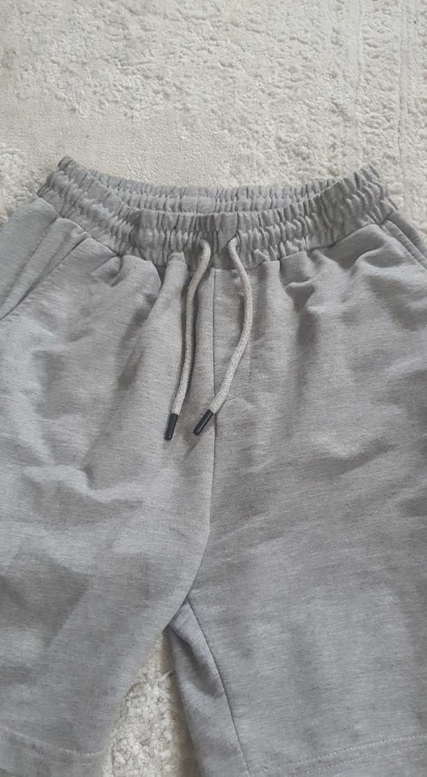 Gri Mini erkek Şort Pamuklu Rahat Kesim - Görsel 4