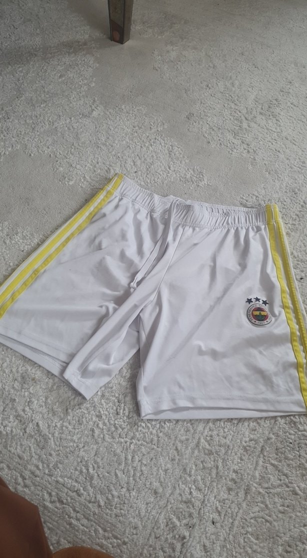 Beyaz Spor Mini Şort Velcro Detaylı - Görsel 2