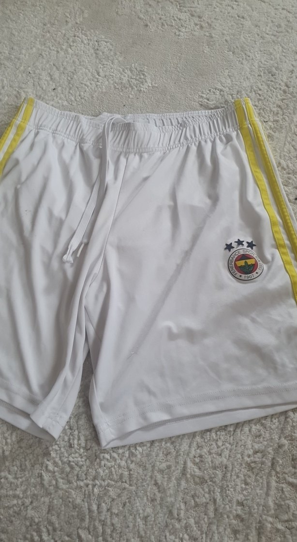 Beyaz Spor Mini Şort Velcro Detaylı - Görsel 5