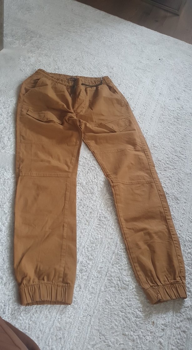 kahverengi , Bel Detaylı Erkek Rahat Pantolon - Görsel 2