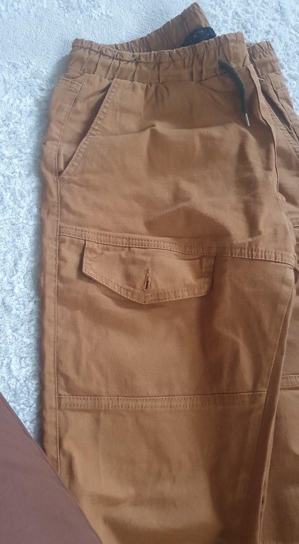 kahverengi , Bel Detaylı Erkek Rahat Pantolon - Görsel 4