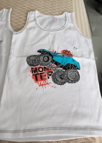 Baskılı Beyaz Çocuk Atlet 2 adet 8/9 yaş - Görsel 2