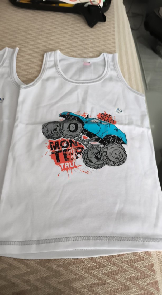 Baskılı Beyaz Çocuk Atlet 2 adet 8/9 yaş - Görsel 2