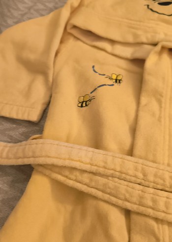 Kız Çocuk Sarı Kapüşonlu Bornoz - Görsel 4