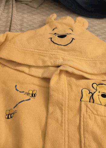 Kız Çocuk Sarı Kapüşonlu Bornoz - Görsel 3