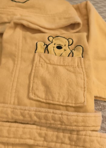 Kız Çocuk Sarı Kapüşonlu Bornoz - Görsel 2