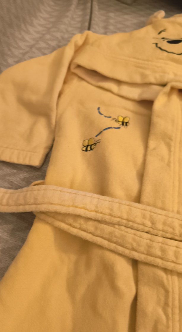 Kız Çocuk Sarı Kapüşonlu Bornoz - Görsel 4