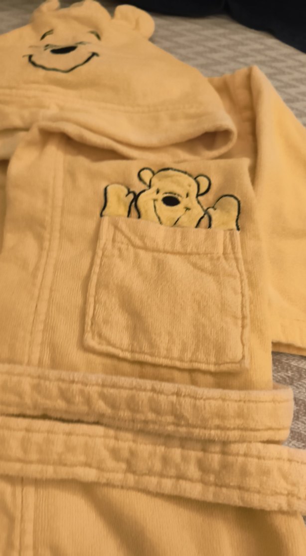 Kız Çocuk Sarı Kapüşonlu Bornoz - Görsel 2