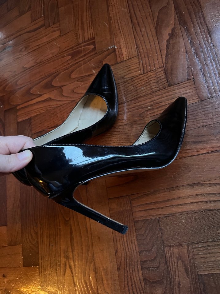 Nine west Siyah Rugan Stiletto Topuklu Ayakkabı - Görsel 5