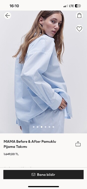 H&M H&M MAMA bağcıklı pijama takımı