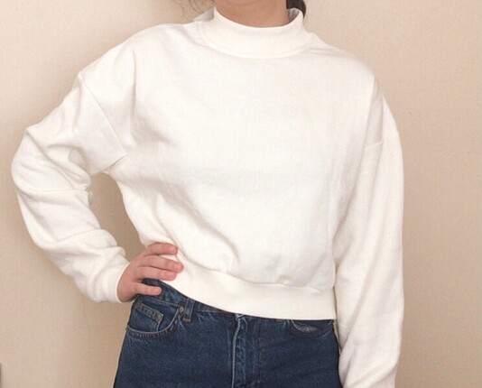 Addax Addax beyaz kadın sweatshirt