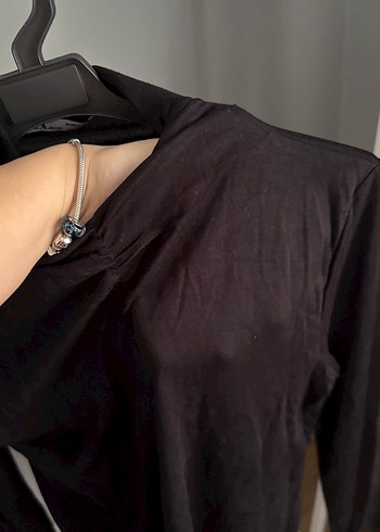 Siyah Yüksek Yakalı Uzun Kollu Kadın Triko - Görsel 3