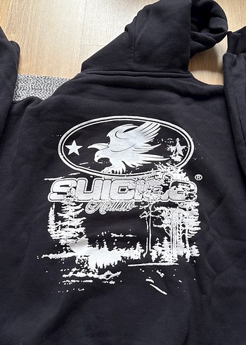Siyah Kapüşonlu Sweatshirt - Görsel 3