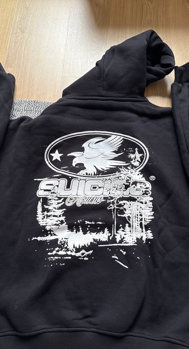 Siyah Kapüşonlu Sweatshirt - Görsel 3