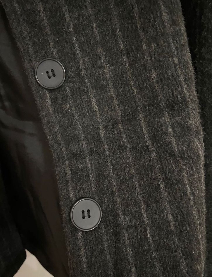Gri Düğmeli Yün Kadın Ceket - Görsel 2