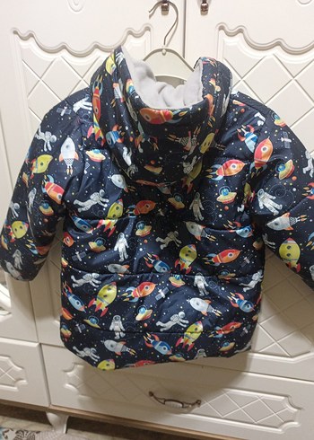 Çocuk Çok Renkli Uzay Desenli Mont - Görsel 4