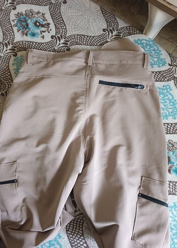 Bej erkek Bol Kesim Kumaş Pantolon - Görsel 5