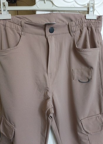Bej erkek Bol Kesim Kumaş Pantolon - Görsel 7