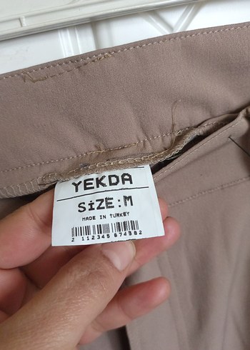 Bej erkek Bol Kesim Kumaş Pantolon - Görsel 4