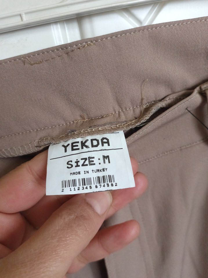 Bej erkek Bol Kesim Kumaş Pantolon - Görsel 4