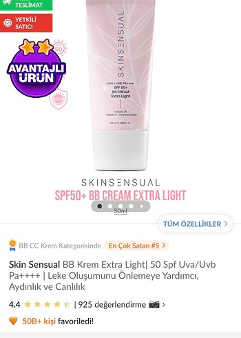Skin Sensual BB Krem Extra Light SPF50+