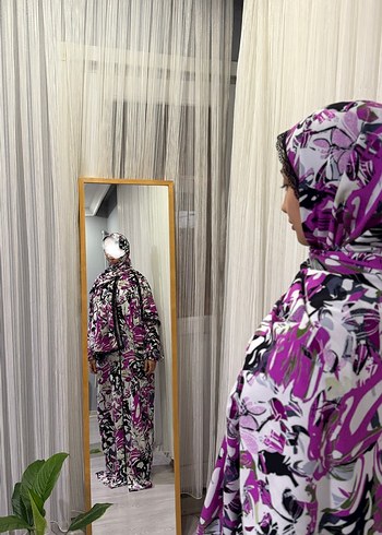 Kadın Mor Uzun Bağcıklı Yağmurluk - Görsel 3