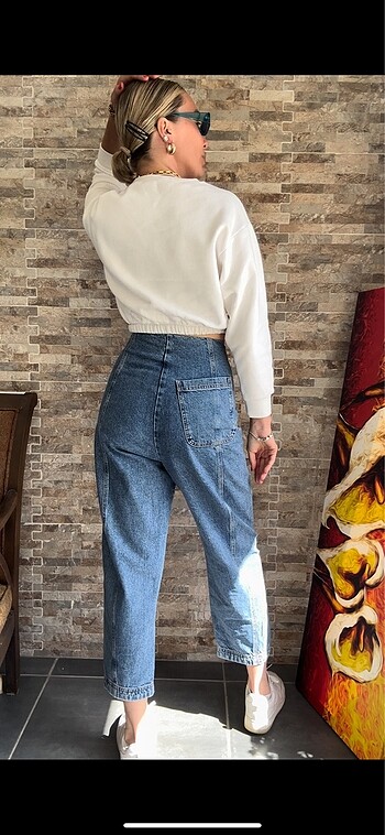 38 Beden mavi Renk Twist jean pantolon 38 beden