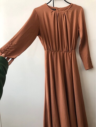 36 Beden camel Renk Tesettür elbise