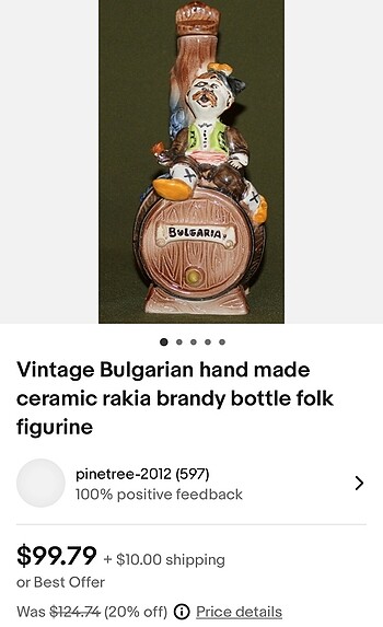 Vintage Bulgaria El yapımı Seramik Obje