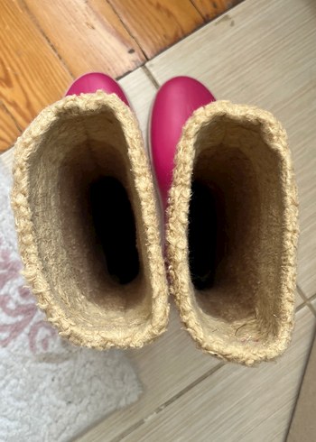 Kız Çocuk Pembe Kürklü Lastik Çizme - Görsel 4