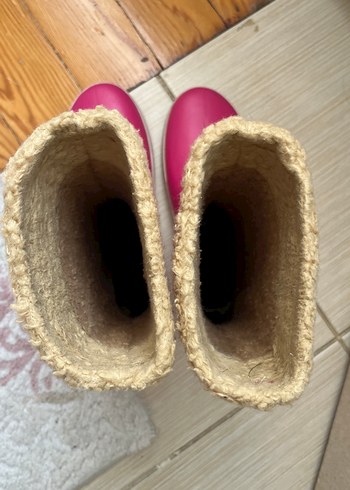 Kız Çocuk Pembe Kürklü Lastik Çizme - Görsel 6