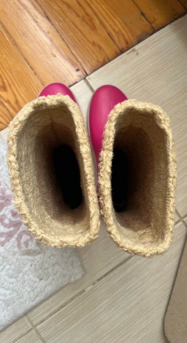 Kız Çocuk Pembe Kürklü Lastik Çizme - Görsel 4