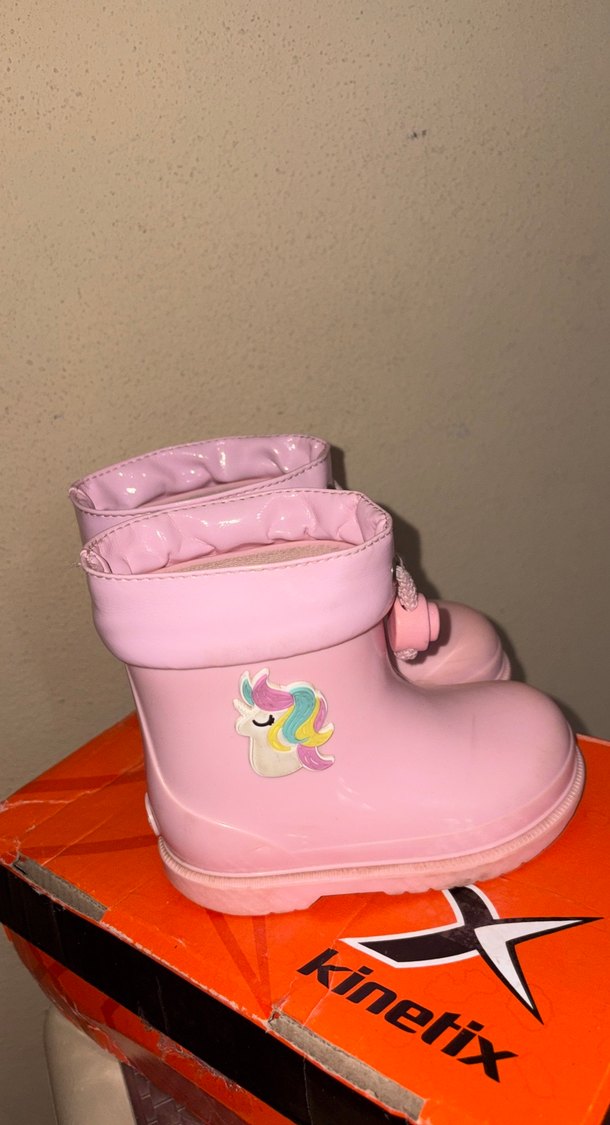 Kız Çocuk Pudra Pembe Lastik Bot - Görsel 4