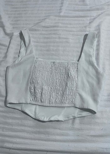 Stradivarius stradivarius beyaz crop top