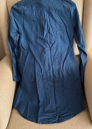 m Beden mavi Renk Mavi Pamuklu Uzun Kollu Fitted Gömlek Tunik